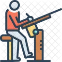 Draughtsman Man Gun Icon