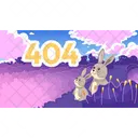 Dreamy rabbits looking on sky error 404  Icon