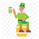 Drunk Man Drunk Leprechaun Drinking Beer Symbol