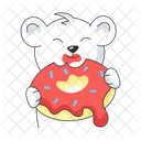 Eating Donut Bear Eating Eating Food Icon