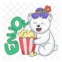 Eating Popcorn Popcorn Box Popcorn Bucket Icon