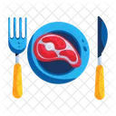 Grilled Steak Eating Steak Steak Dinner Icon