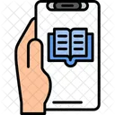 Ebook Hand Holding Phone Electronic Book Icon