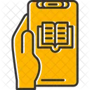 Ebook Hand Holding Phone Electronic Book Icon