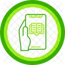 Ebook Hand Holding Phone Electronic Book Icon