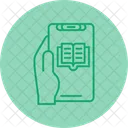 Ebook Hand Holding Phone Electronic Book Icon