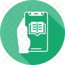 Ebook Hand Holding Phone Electronic Book Icon