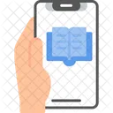 Ebook Hand Holding Phone Electronic Book Icon