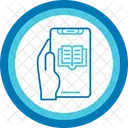 Ebook Hand Holding Phone Electronic Book Icon