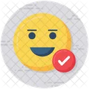 Emoticono Positivo Sonriente Emoji Icono