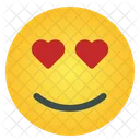 Emoticono de super amor  Icono