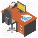 Employer Table Workplace Work Desk Icon