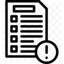 오류 문서 종이 아이콘