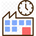 Factory Clock Industrial Timekeeping Facility Schedule 아이콘