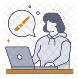 Female digital nomad  Icon