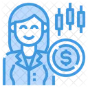 Female Invester Invester Money Icon