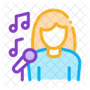 Female Singer Microphone Icon