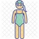 Female Swimming Kids Swimmer Swim Icon