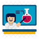 Female Teacher Chemistry Teacher Study Icon