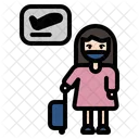 Female Tourist Airport Departure Icon