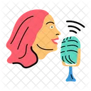 Podcaster feminina  Ícone