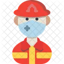 Firefighter With Mask  Icon