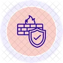 Firewall Shield Line Icon Icon