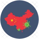 Flag Of China Coronavirus Infected Icon