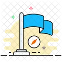 Flag Pole Label Banner Icon