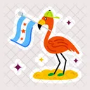 Flamingo Bird Flamingo Flag Tropical Bird 아이콘