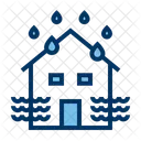 Flood House Flood Insurance Icon