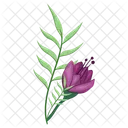 Flowers Blooms Long Leaves Icon