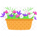 Flowers in basket  Icon