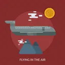 Flying Air Plane Icon