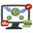 Flying Bitcoin Flying Cryptocurrency Crypto Icon