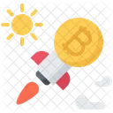 Foguete Sol Bitcoin Ícone