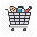 Food Cart Shopping Items Grocery Icon