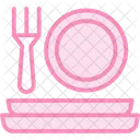 Food Plate Duotone Line Icon Icon