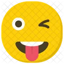 Smiley Fou Langue Sortie Emoji Coquin Icône