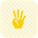 Four Finger Hand Sign High Five Icon