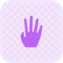 Four Finger Hand Sign High Five Icon