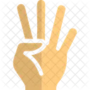 Four Finger Hand Sign High Five Icon