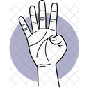 Four Finger  Icon