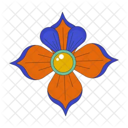 Four Petals Flower  Icon