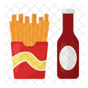 French fries with sauce bottle  Icon