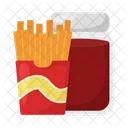 French fries with sauce jar  Icon