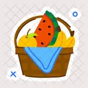 Food Basket Fruit Basket Fruit Bucket Icône