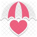 Fun Heart Shape Hot Air Balloon Icon