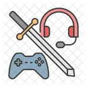 Gamer Gaming Equipment Swords Icon