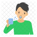 Gargling Mouth Washing Gargling Man Icon